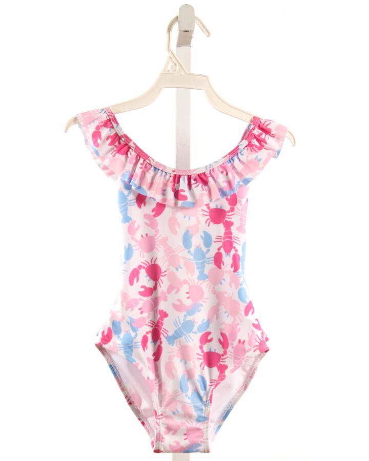 FLAP HAPPY  PINK  PRINT  1-PIECE SWIMSUIT WITH RUFFLE