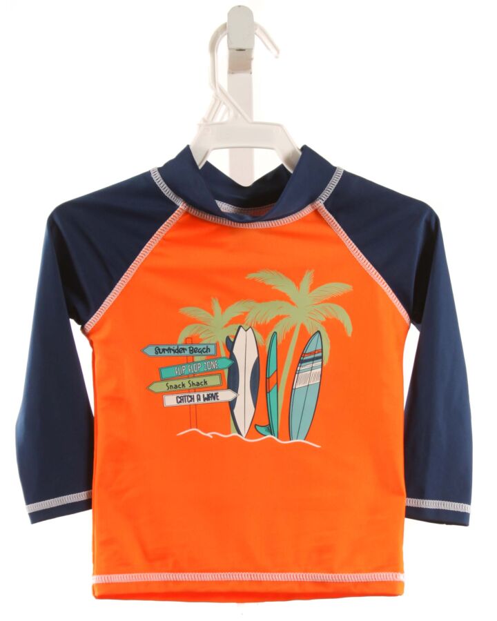 FLAP HAPPY  ORANGE   PRINTED DESIGN RASH GUARD