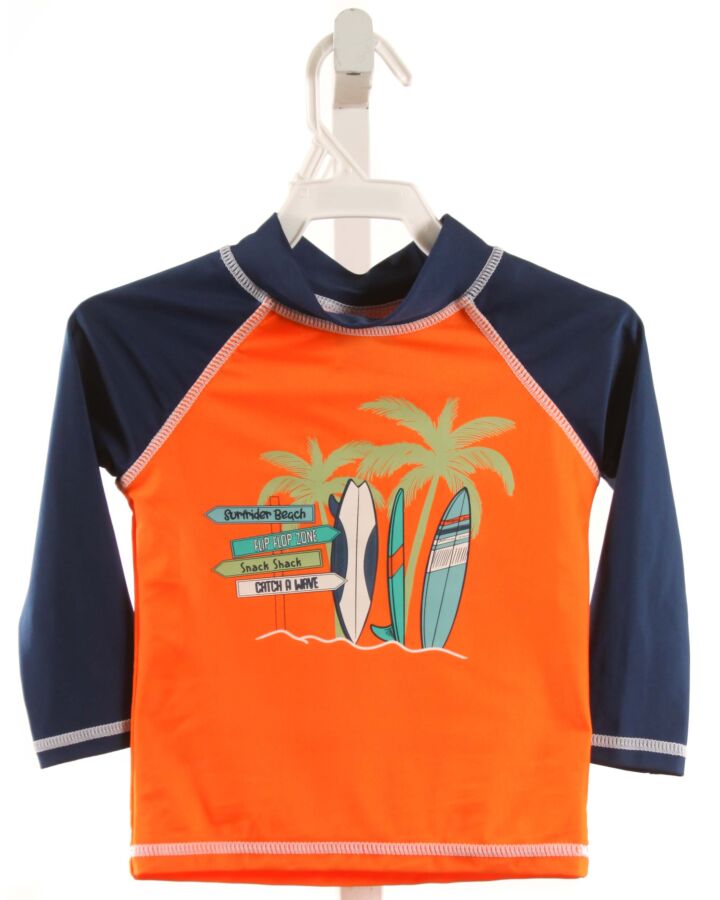 FLAP HAPPY  ORANGE   PRINTED DESIGN RASH GUARD