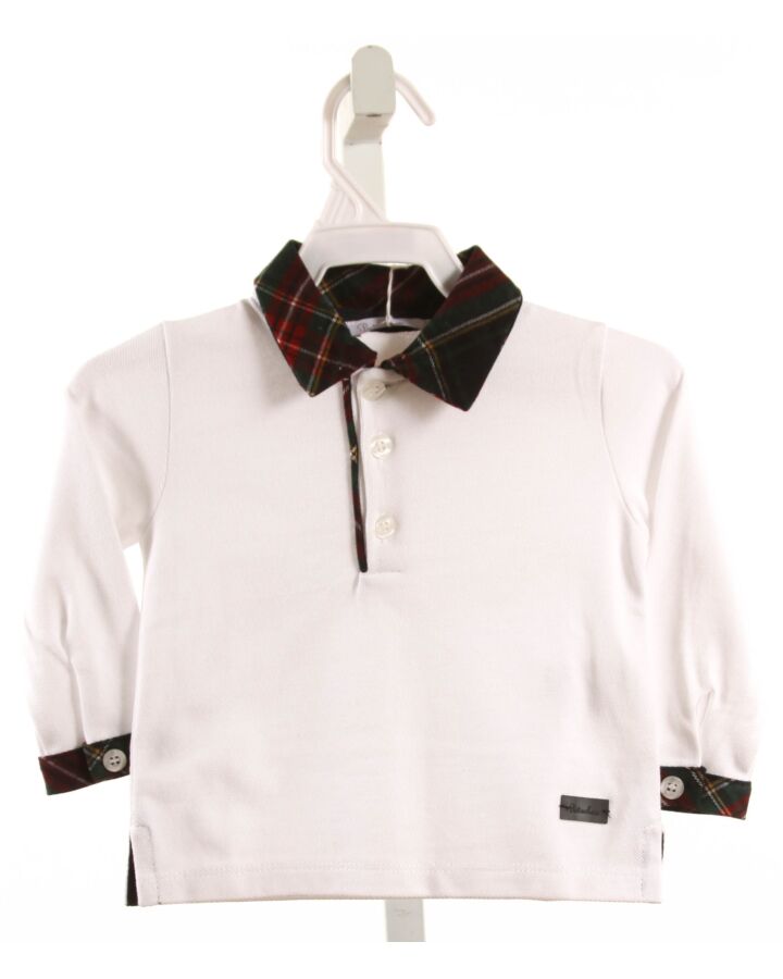 PATACHOU  WHITE PIQUE PLAID  DRESS SHIRT