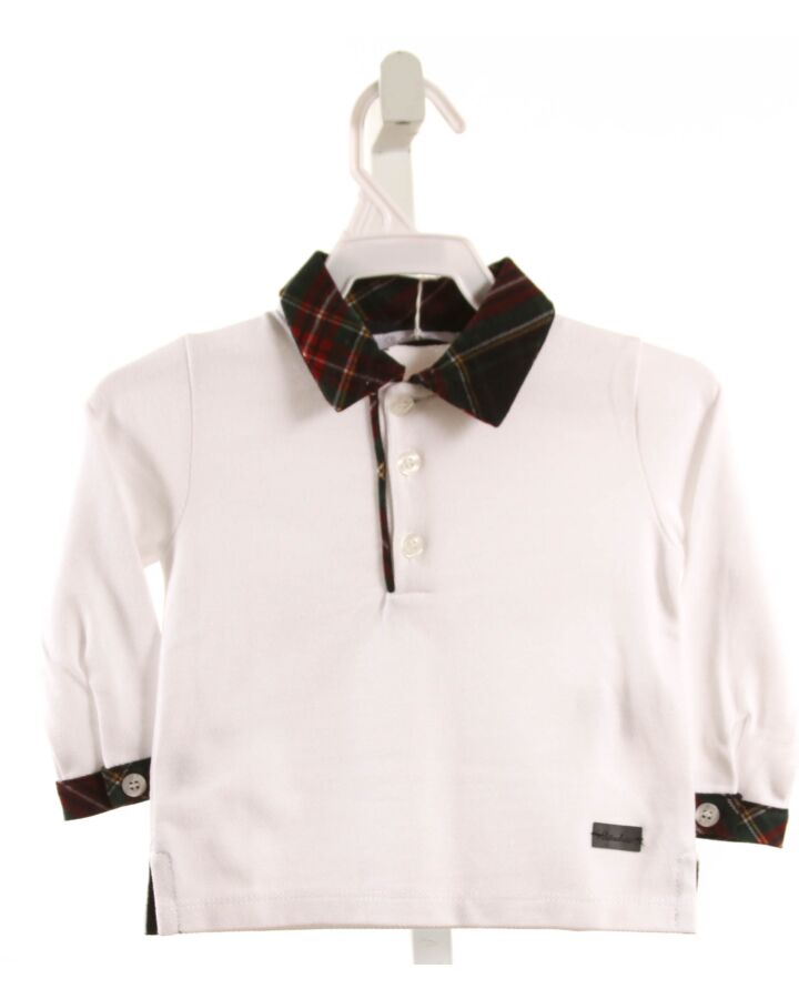 PATACHOU  WHITE PIQUE PLAID  DRESS SHIRT