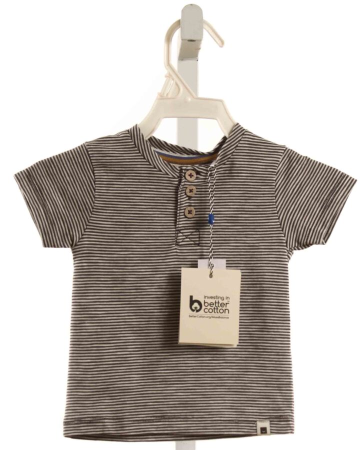 BABYFACE  GRAY  STRIPED  KNIT SS SHIRT