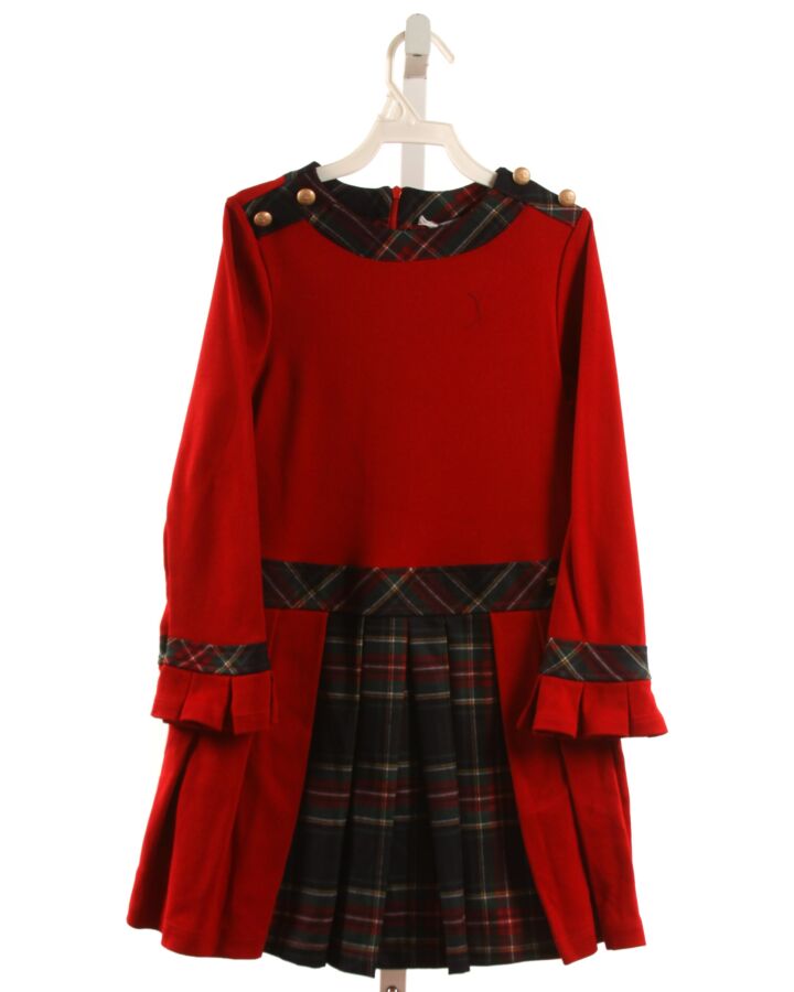 PATACHOU  RED  PLAID  KNIT DRESS