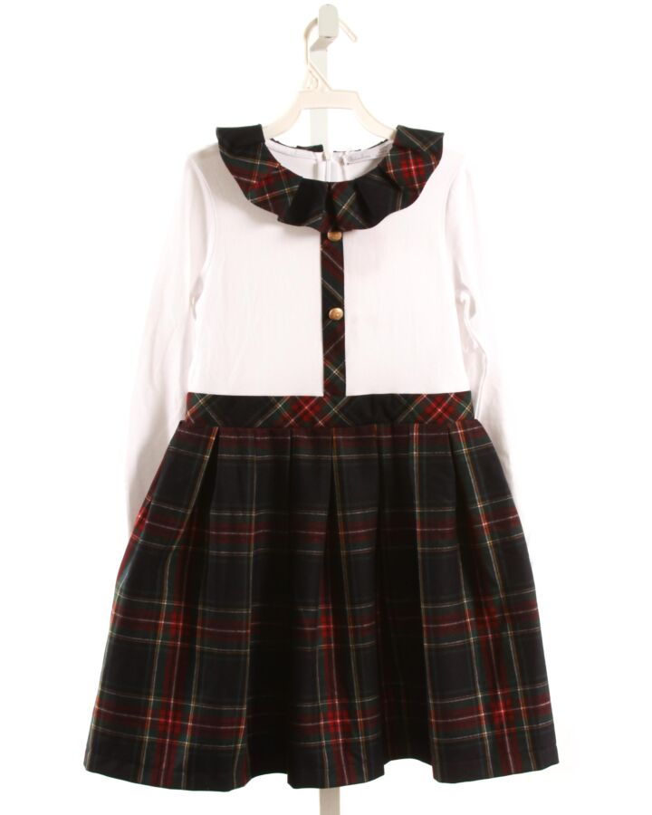 PATACHOU  RED  PLAID  PARTY DRESS WITH RUFFLE