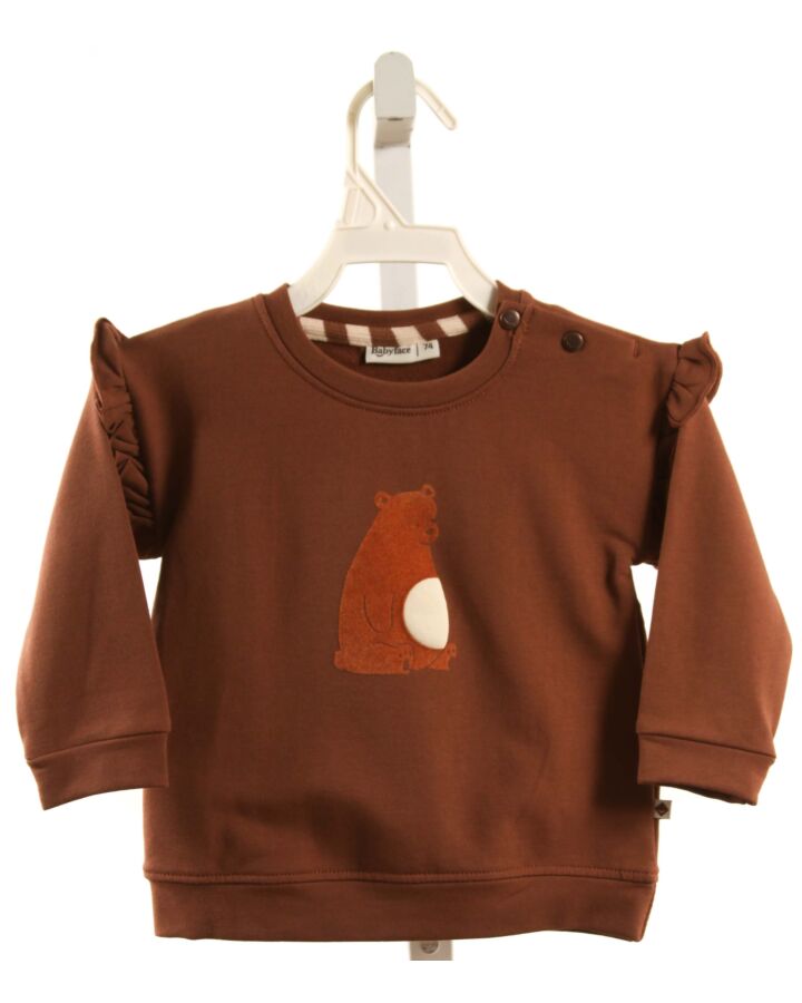 BABYFACE  BROWN  PRINT  SWEATER WITH RUFFLE