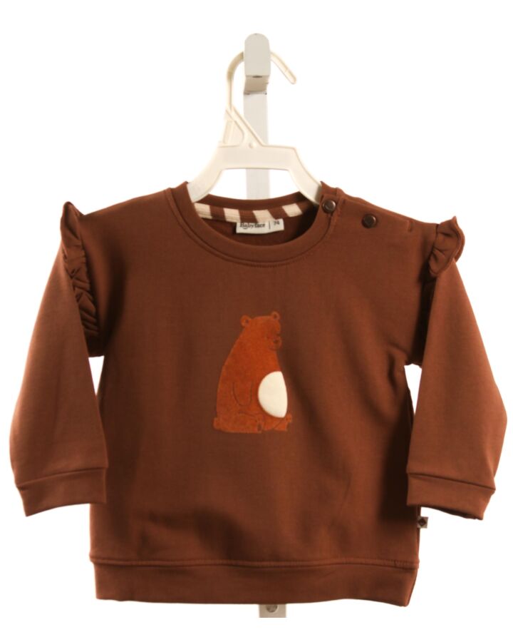 BABYFACE  BROWN  PRINT  SWEATER WITH RUFFLE