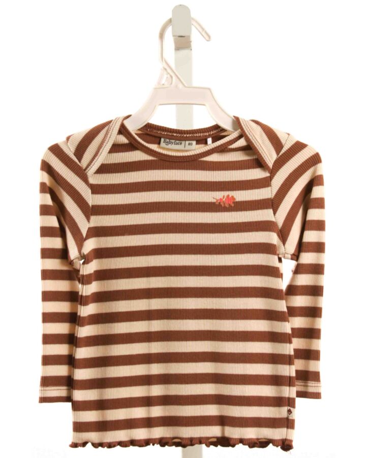 BABYFACE  BROWN  STRIPED  KNIT LS SHIRT