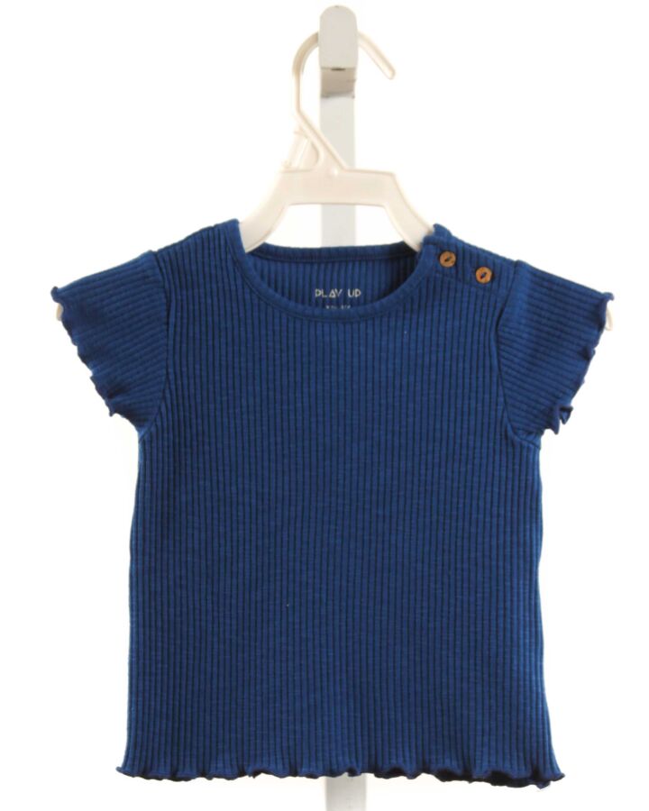 PLAY UP  BLUE   PRINTED DESIGN KNIT SS SHIRT