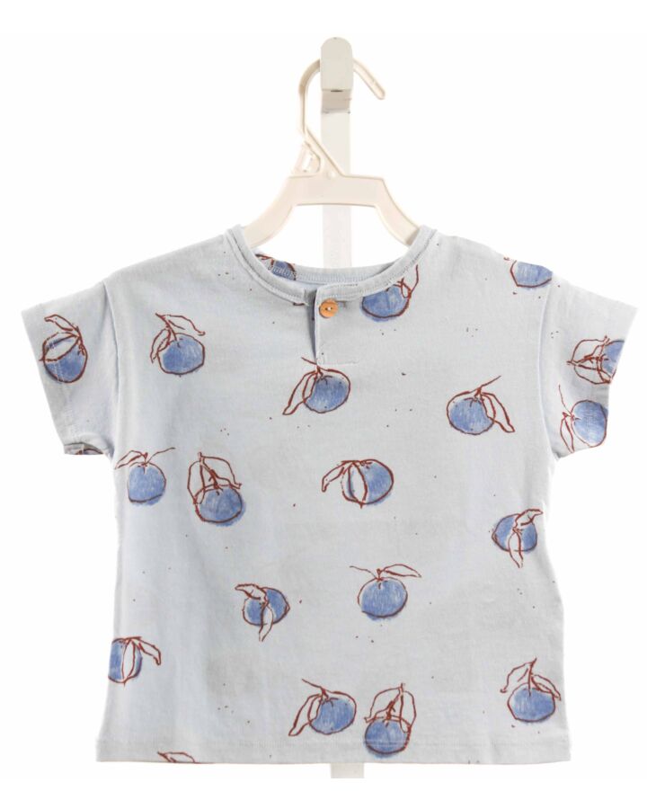PLAY UP  BLUE   PRINTED DESIGN KNIT SS SHIRT