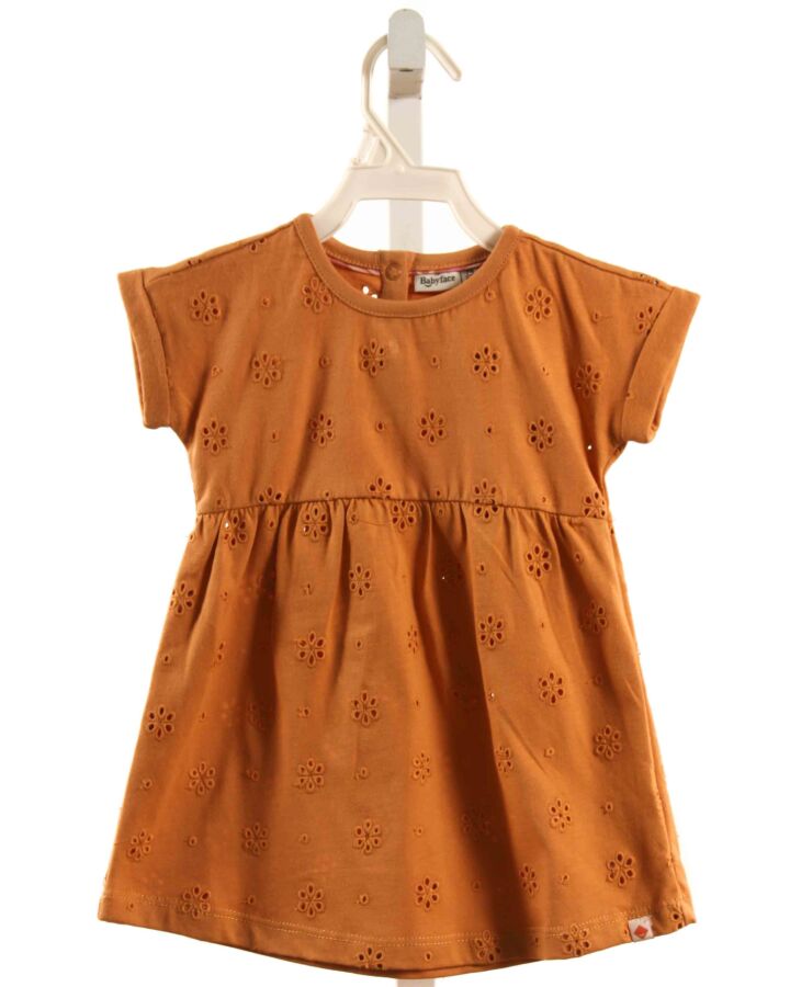 BABY FACE  BROWN EYELET   KNIT DRESS