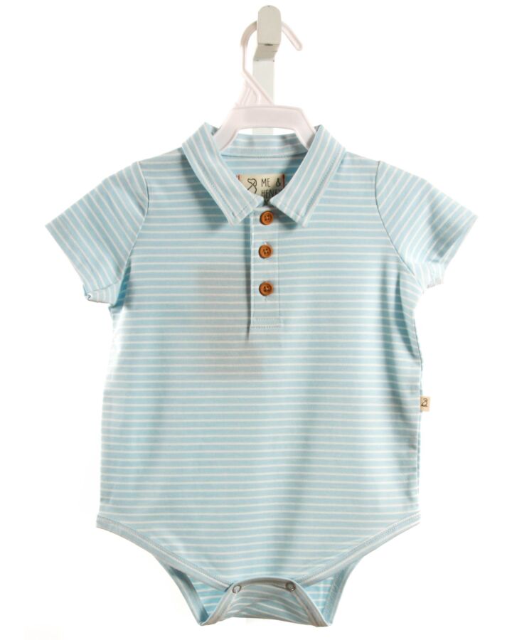 ME + HENRY  LT BLUE  STRIPED  KNIT SS SHIRT