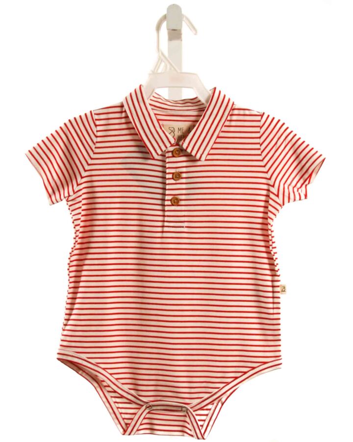 ME + HENRY  RED  STRIPED  KNIT SS SHIRT