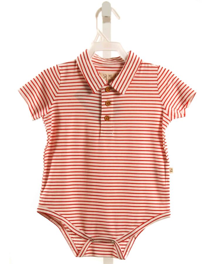 ME + HENRY  RED  STRIPED  KNIT SS SHIRT