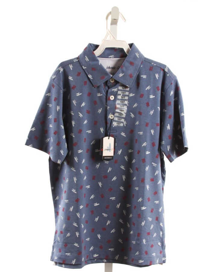 JOHNNIE-O  BLUE   PRINTED DESIGN KNIT SS SHIRT