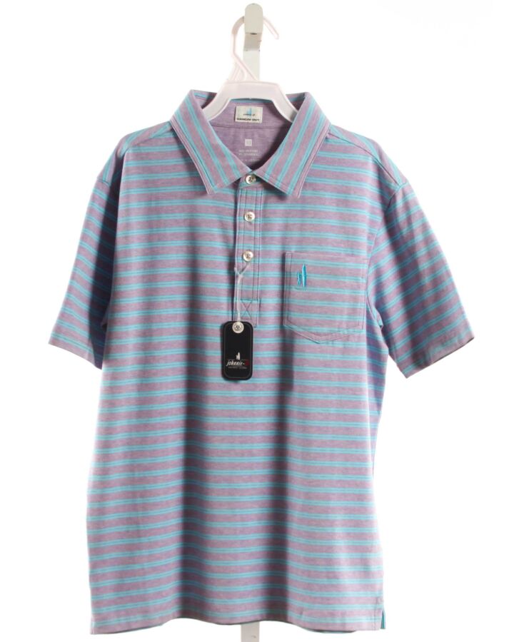 JOHNNIE-O  PURPLE  STRIPED  KNIT SS SHIRT