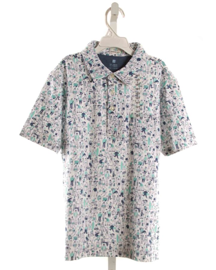 JOHNNIE-O  BLUE   PRINTED DESIGN KNIT SS SHIRT