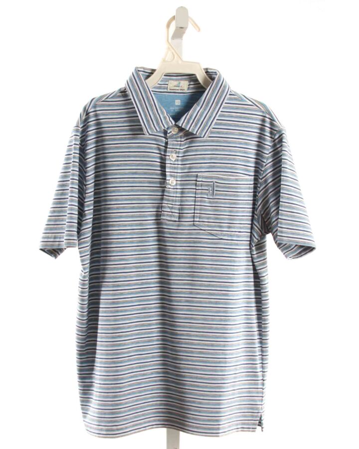 JOHNNIE-O  BLUE  STRIPED  KNIT SS SHIRT