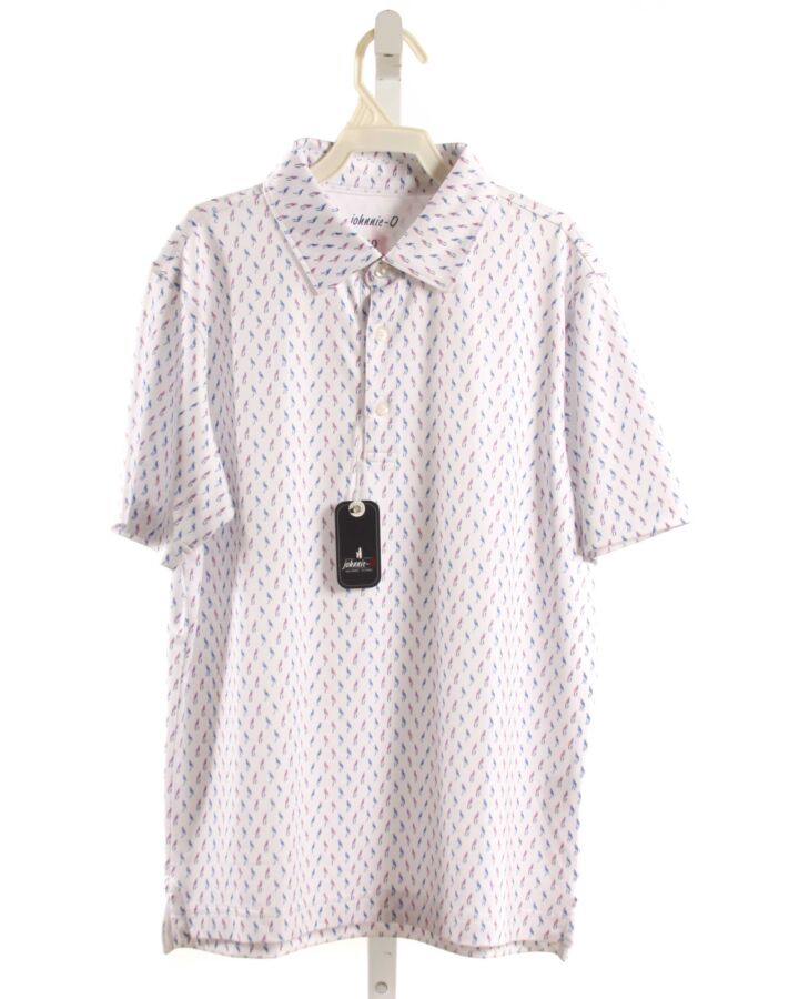 JOHNNIE-O  BLUE   PRINTED DESIGN KNIT SS SHIRT