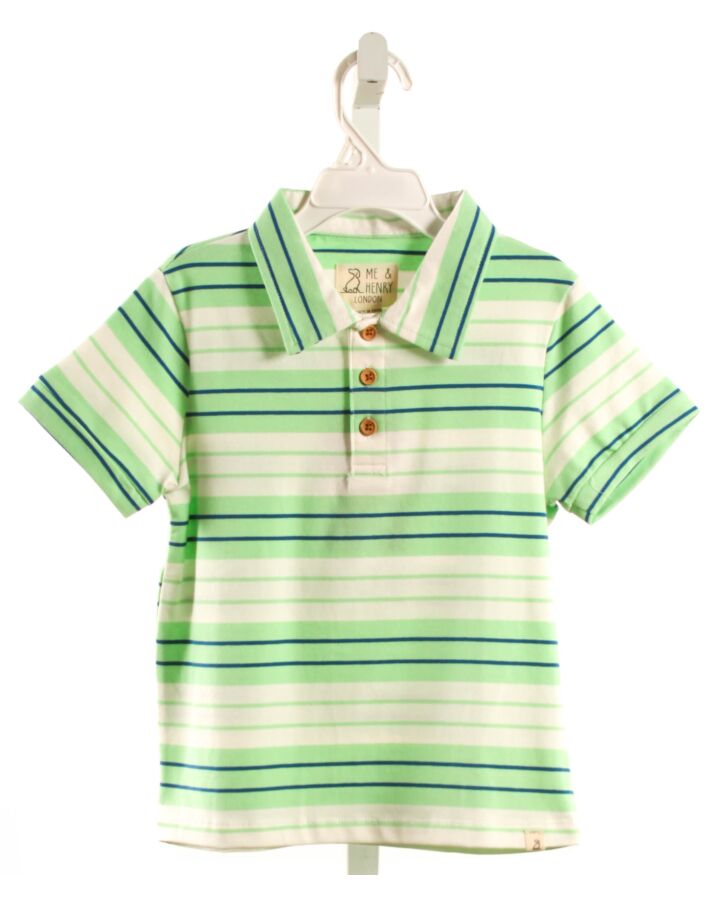 ME + HENRY  GREEN  STRIPED  KNIT SS SHIRT