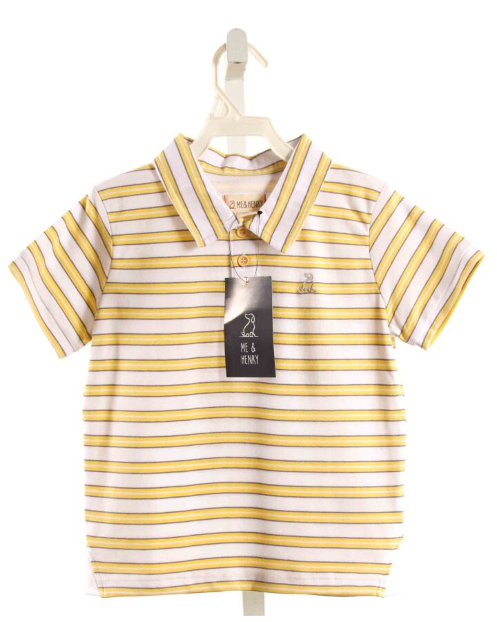 ME + HENRY  YELLOW  STRIPED  KNIT SS SHIRT