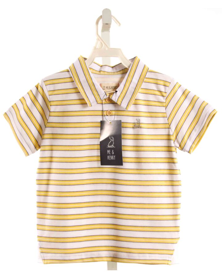 ME + HENRY  YELLOW  STRIPED  KNIT SS SHIRT