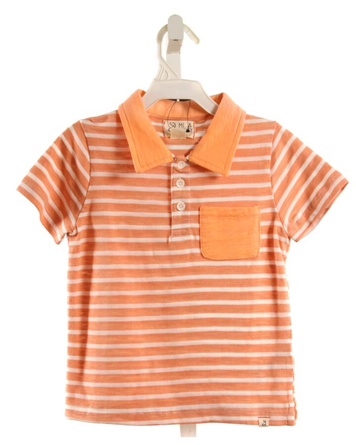 ME + HENRY  ORANGE  STRIPED  KNIT SS SHIRT