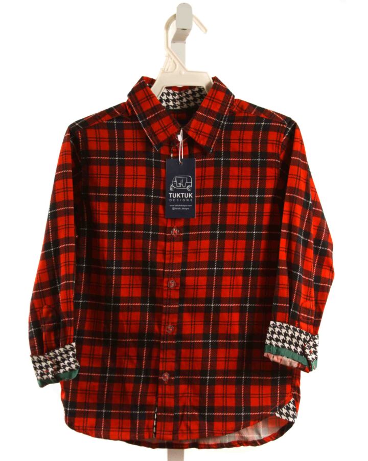 TUK TUK  RED  PLAID  DRESS SHIRT