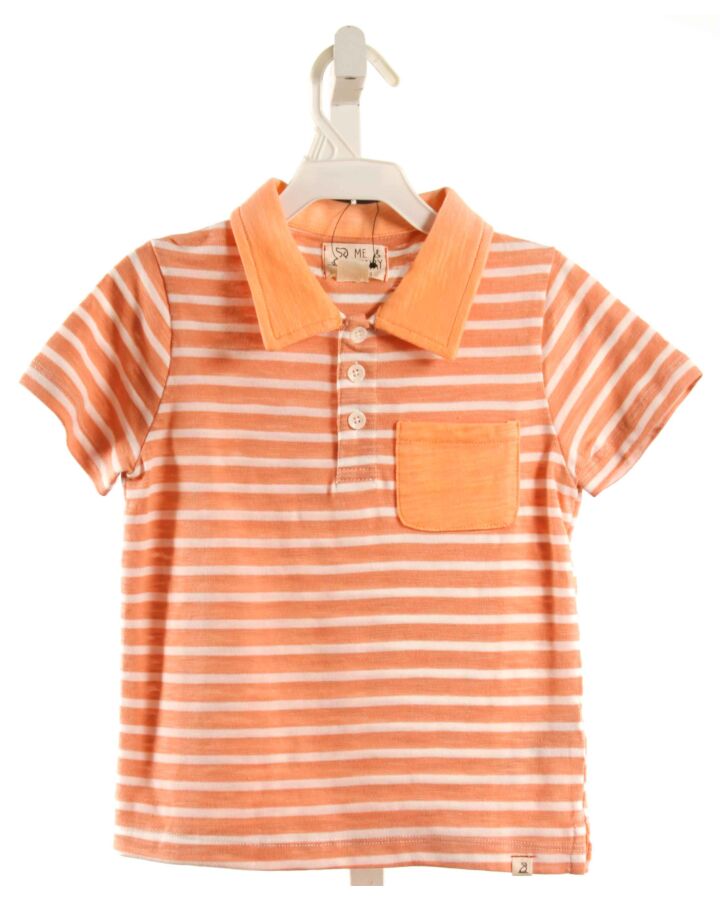 ME + HENRY  ORANGE  STRIPED  KNIT SS SHIRT