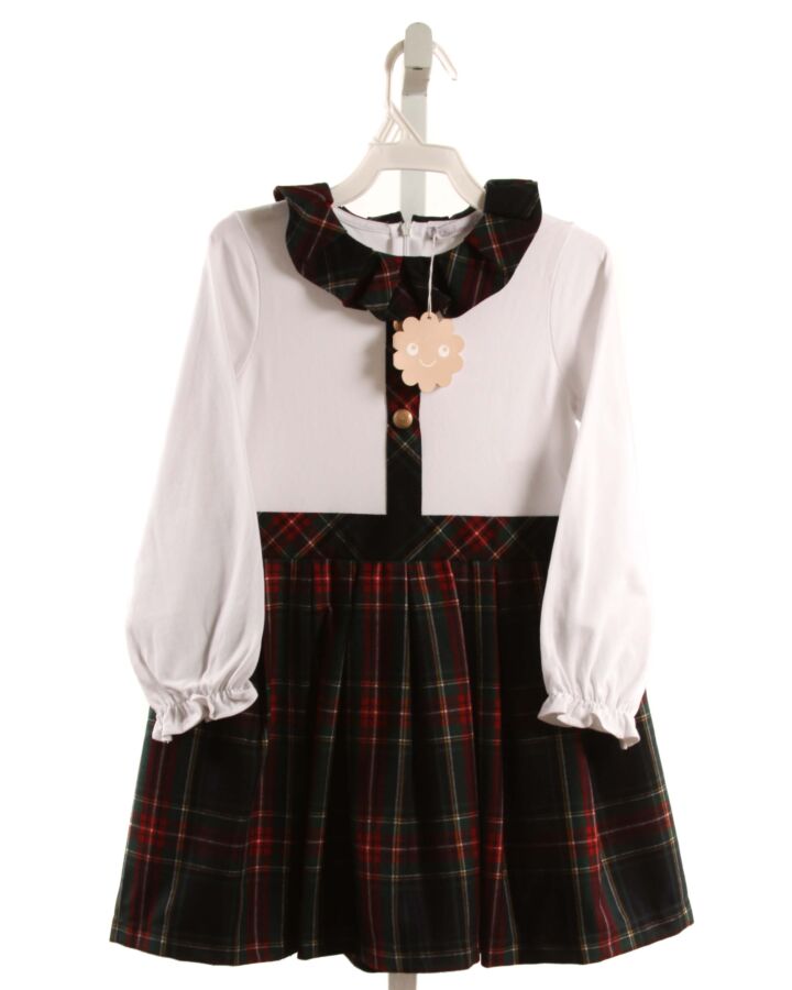 PATACHOU  MULTI-COLOR  PLAID  DRESS WITH RUFFLE