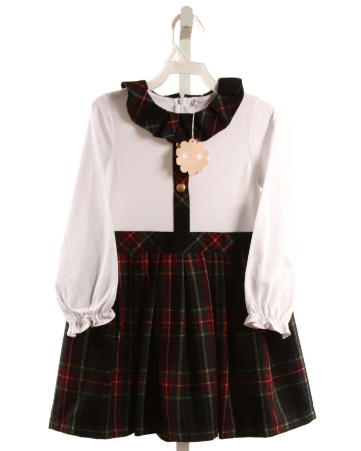 PATACHOU  MULTI-COLOR  PLAID  DRESS WITH RUFFLE