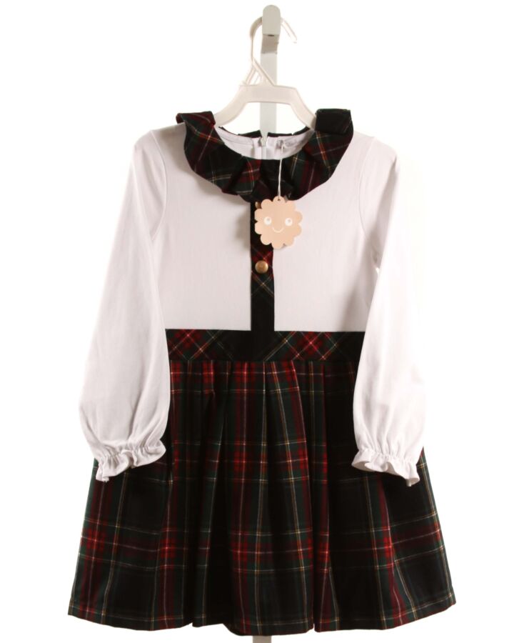 PATACHOU  MULTI-COLOR  PLAID  DRESS WITH RUFFLE