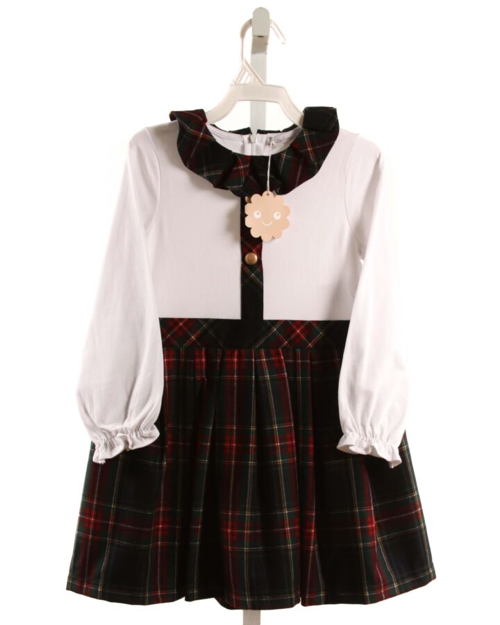 PATACHOU  MULTI-COLOR  PLAID  DRESS WITH RUFFLE