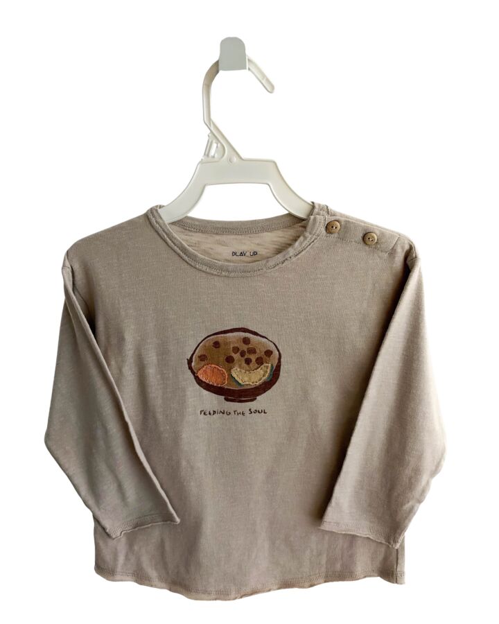 PLAY UP  BROWN   PRINTED DESIGN KNIT LS SHIRT
