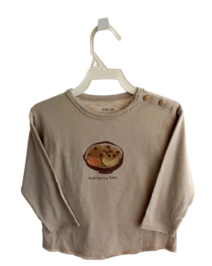 PLAY UP  BROWN   PRINTED DESIGN KNIT LS SHIRT