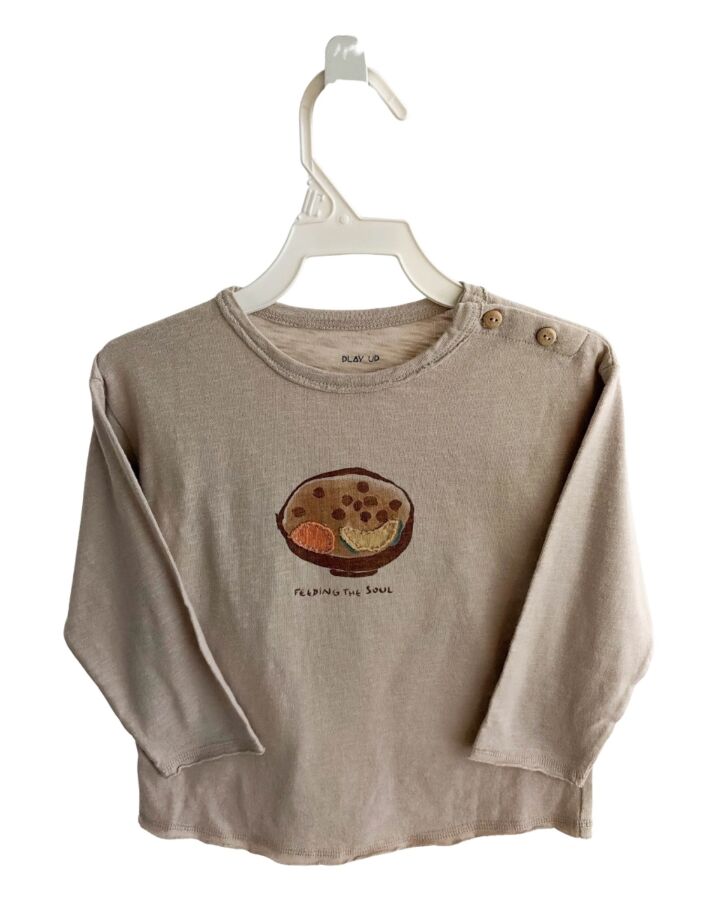 PLAY UP  BROWN   PRINTED DESIGN KNIT LS SHIRT