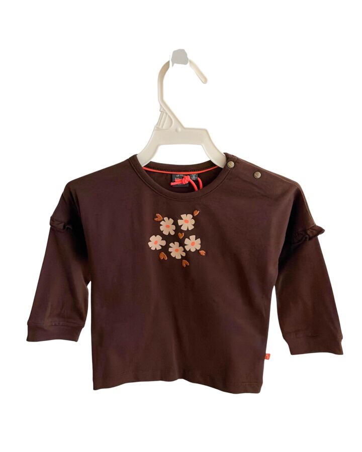 BABY FACE  BROWN    KNIT LS SHIRT WITH RUFFLE