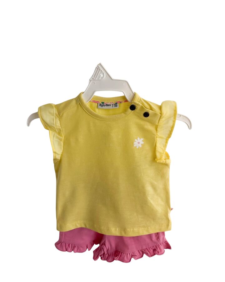 BABY FACE  YELLOW    2-PIECE OUTFIT WITH RUFFLE