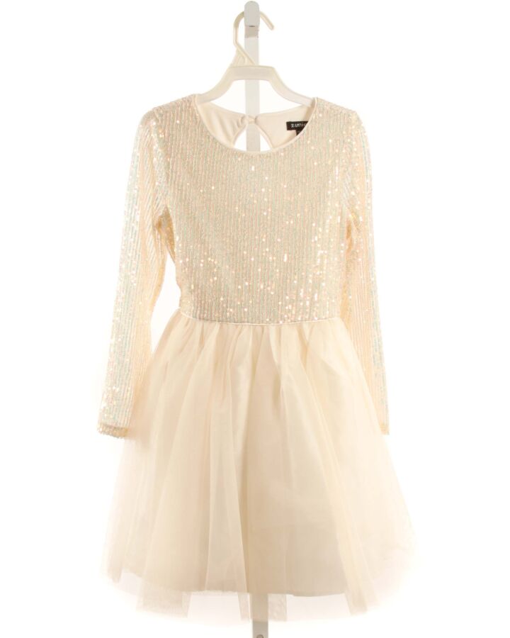 ZUNIE  WHITE TULLE  SEQUINED PARTY DRESS