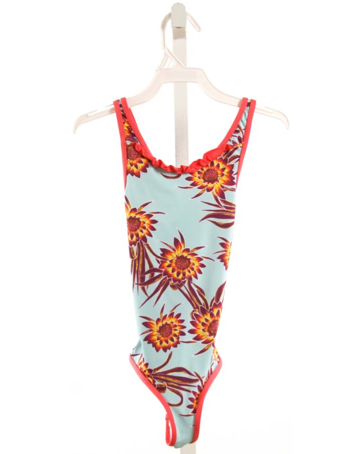 NO TAG  AQUA  FLORAL  1-PIECE SWIMSUIT