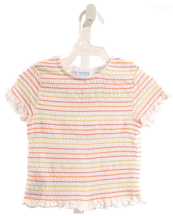 MAYORAL  WHITE   SMOCKED SHIRT-SS