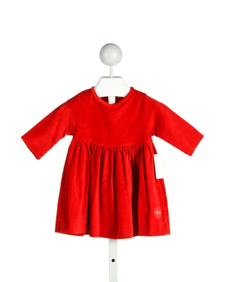 SMILING BUTTON  RED VELVET   DRESS 