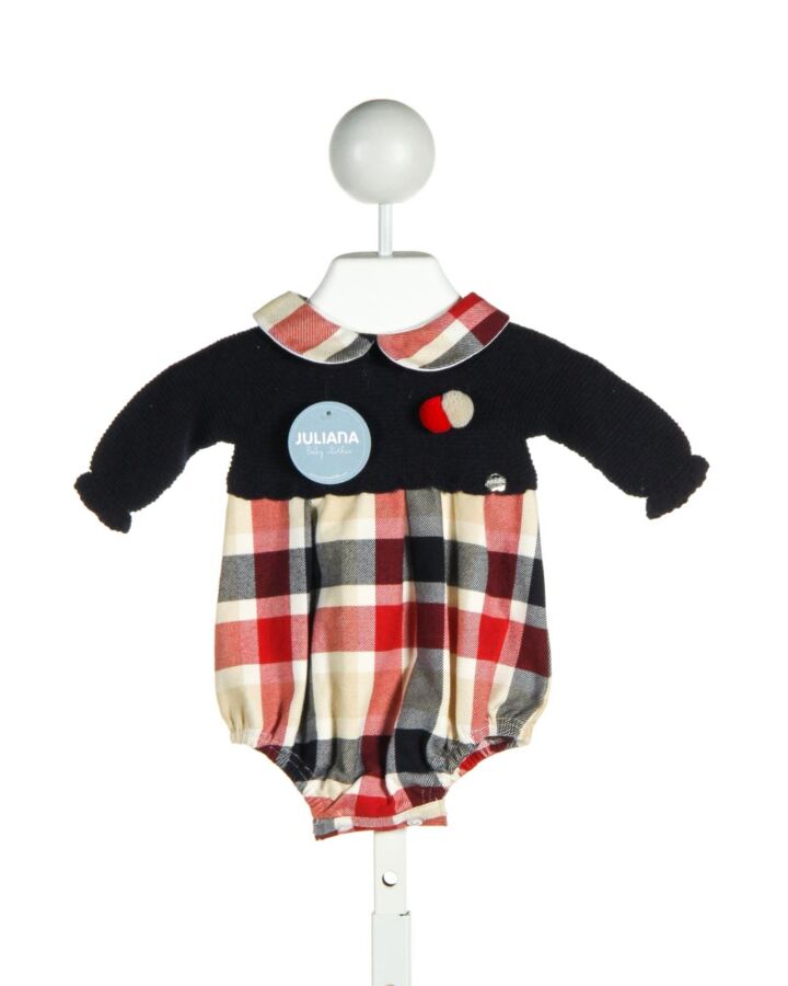 JULIANA  NAVY  PLAID  BUBBLE 