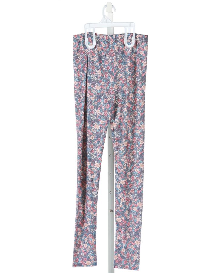 BISBY BY LITTLE ENGLISH  MULTI-COLOR KNIT FLORAL  PANTS WITH PICOT STITCHING