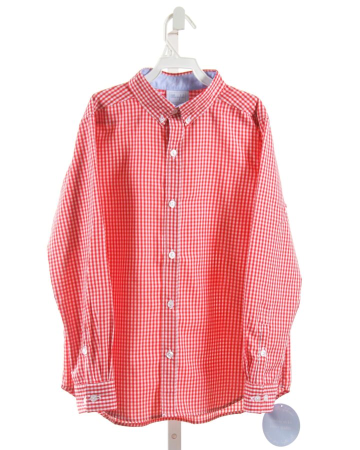 LITTLE ENGLISH  RED  GINGHAM  CLOTH LS SHIRT 