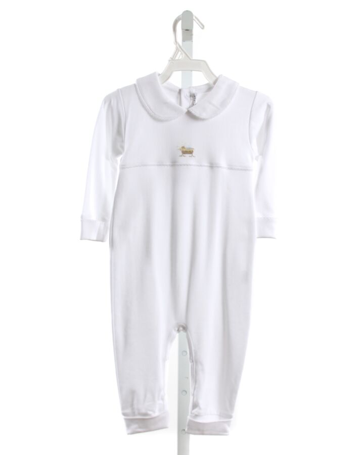MILLY MARIE  WHITE   EMBROIDERED KNIT ROMPER
