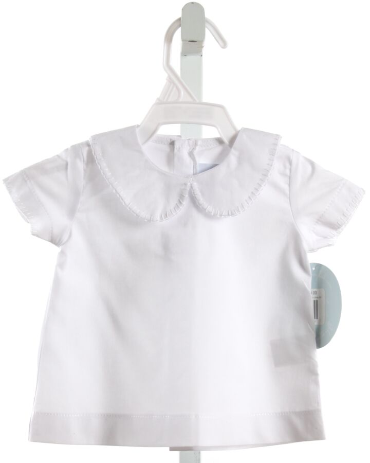 LITTLE ENGLISH  WHITE    SHIRT-SS WITH PICOT STITCHING