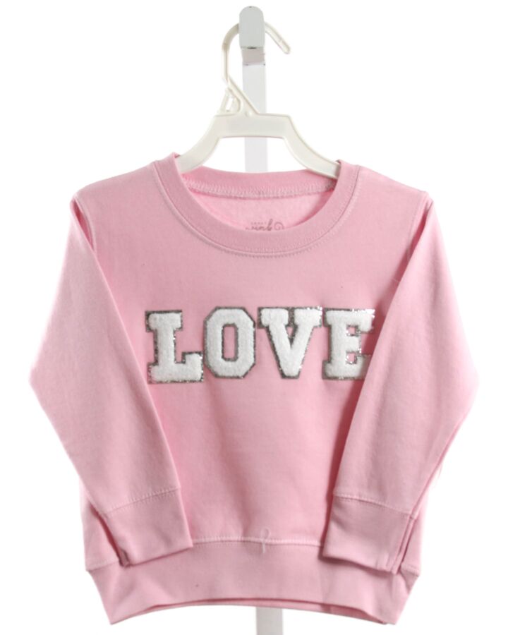 SWEET WINK  PINK   APPLIQUED PULLOVER