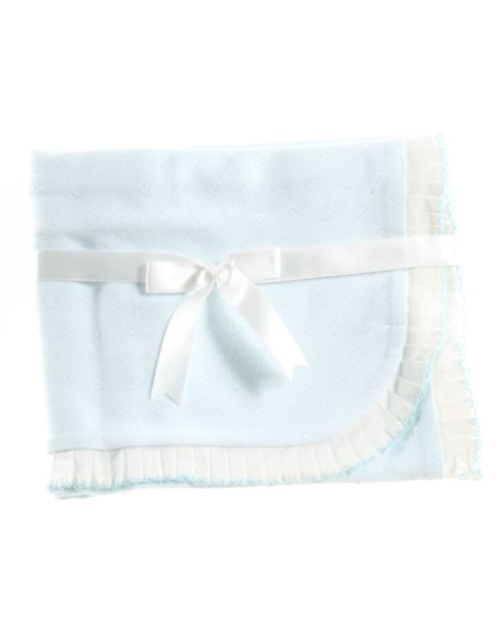 NORA LAYETTE  LT BLUE    BLANKET WITH RUFFLE