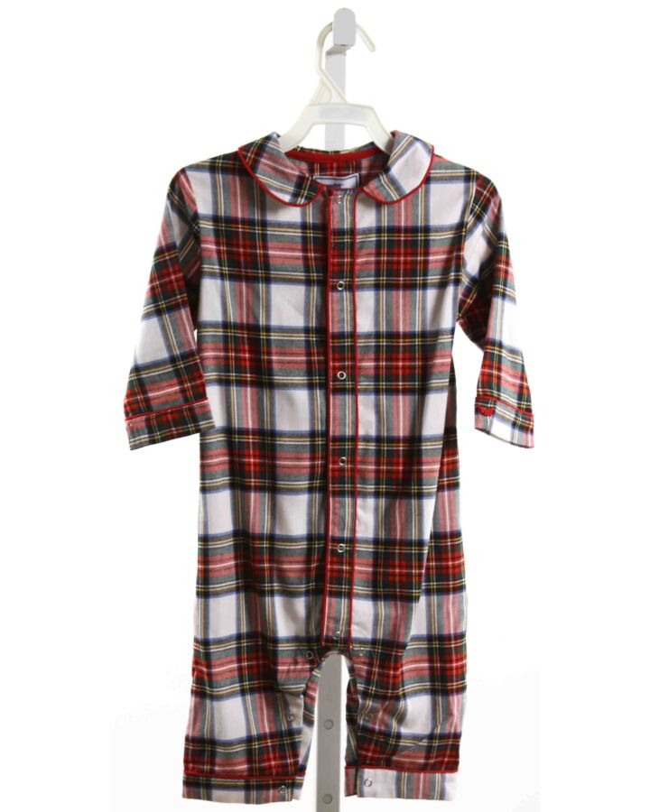 PETITE PLUME  RED  PLAID  LOUNGEWEAR WITH PICOT STITCHING