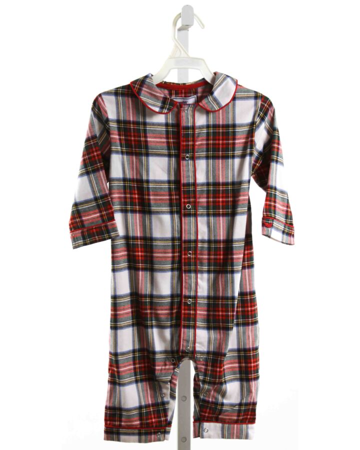 PETITE PLUME  RED  PLAID  LOUNGEWEAR WITH PICOT STITCHING